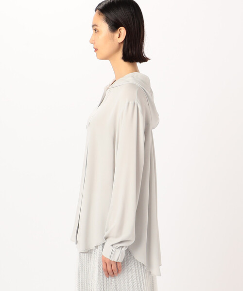 Gabardine K.T(ギャバジンケーティー)の「とろ~んバックサテン フード付きブラウス(シャツ/ブラウス・レディース・ブラック・7号)」の12枚目の写真