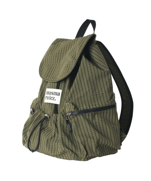 MASMARULEZ（マスマルールズ）の「[INT] String flap backpack _ Check Khaki（バックパック/リュック・レディース・その他・FREE）」の3枚目の写真