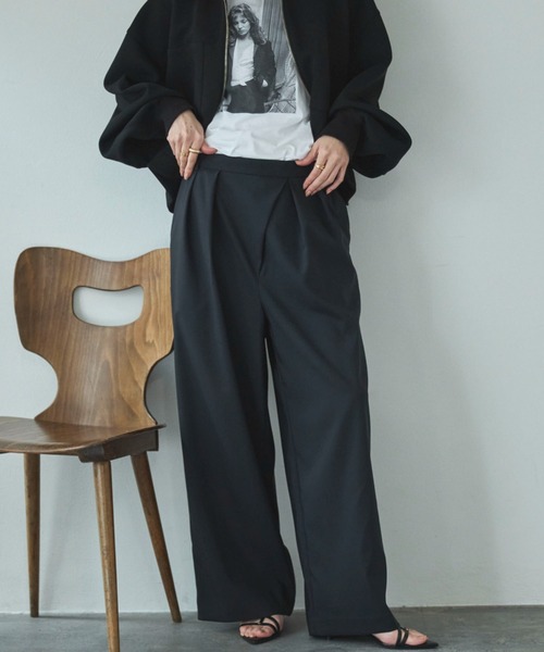 Doux archives（ドゥアルシーヴ）の「ラップ風タックパンツ（その他パンツ・レディース・ミント/ブラック/オフホワイト・SMALL/MEDIUM）」の2枚目の写真