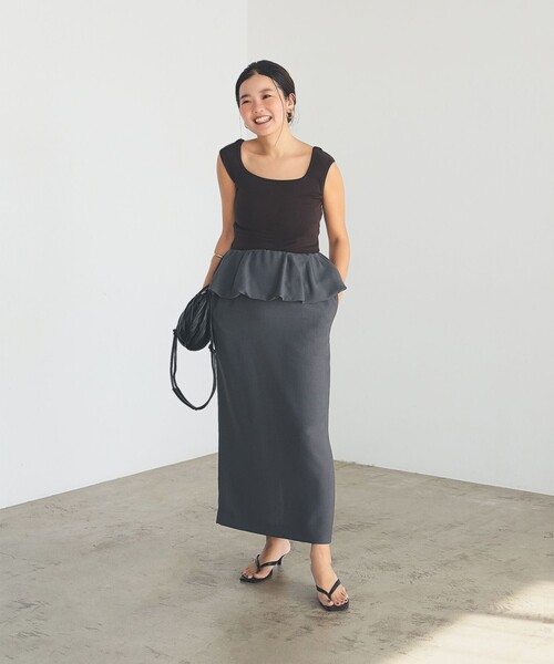 Demi-Luxe BEAMS(デミルクス ビームス)の「リブニット タンクトップ(タンクトップ・レディース・ブラウン/ホワイト/ブラック・ONE SIZE)」の6枚目の写真