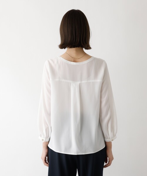 abahouse mavie（アバハウスマヴィ）の「【セミオケ】ジョーゼットフリルブラウス（シャツ/ブラウス・レディース・ホワイト・フリー）」の5枚目の写真