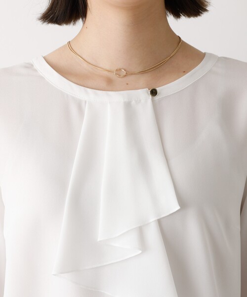 abahouse mavie（アバハウスマヴィ）の「【セミオケ】ジョーゼットフリルブラウス（シャツ/ブラウス・レディース・ホワイト・フリー）」の4枚目の写真