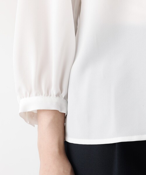 abahouse mavie（アバハウスマヴィ）の「【セミオケ】ジョーゼットフリルブラウス（シャツ/ブラウス・レディース・ホワイト・フリー）」の2枚目の写真