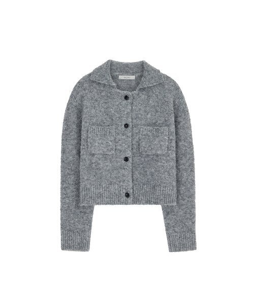 NOIRER FOR WOMAN(ノイアーフォーウーマン)の「ウールテリーポロニットジャケット(グレー)(カーディガン/ボレロ・レディース・その他・FREE)」の2枚目の写真