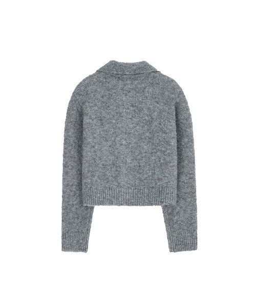NOIRER FOR WOMAN(ノイアーフォーウーマン)の「ウールテリーポロニットジャケット(グレー)(カーディガン/ボレロ・レディース・その他・FREE)」の3枚目の写真