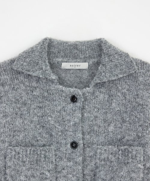 NOIRER FOR WOMAN(ノイアーフォーウーマン)の「ウールテリーポロニットジャケット(グレー)(カーディガン/ボレロ・レディース・その他・FREE)」の4枚目の写真