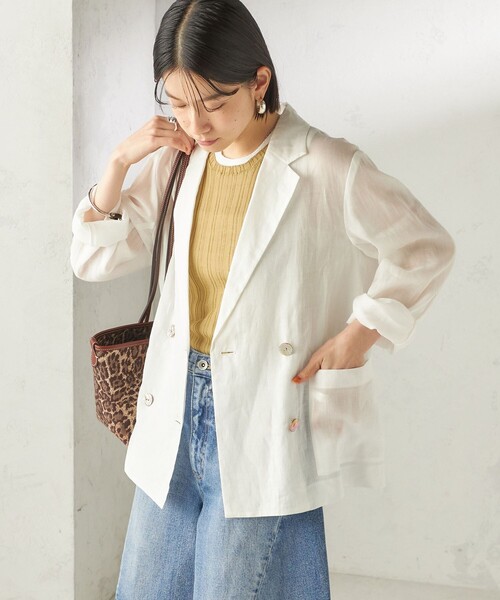 SHIPS(シップス)の「〈手洗い可能〉ラミー 4 ジャケット 26SS(テーラードジャケット・レディース・ダークグレー/ブラウン/ホワイト/カーキ・36/38)」の5枚目の写真