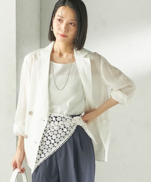 SHIPS(シップス)の「〈手洗い可能〉ラミー 4 ジャケット 26SS(テーラードジャケット・レディース・ダークグレー/ブラウン/ホワイト/カーキ・36/38)」の10枚目の写真