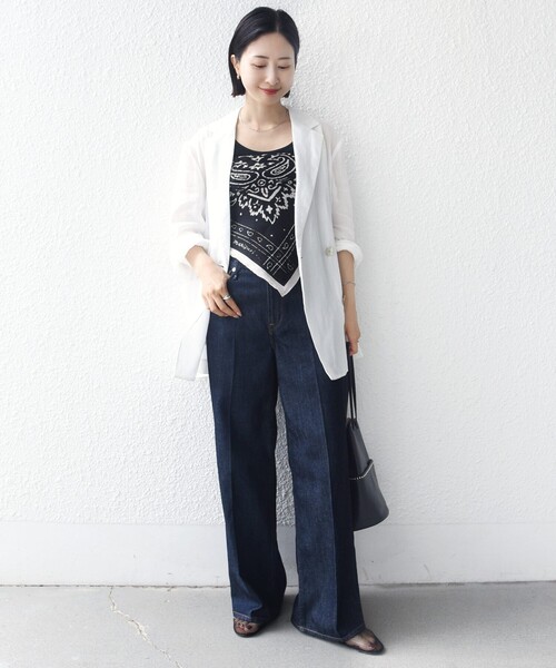 SHIPS(シップス)の「〈手洗い可能〉ラミー 4 ジャケット 26SS(テーラードジャケット・レディース・ダークグレー/ブラウン/ホワイト/カーキ・36/38)」の12枚目の写真