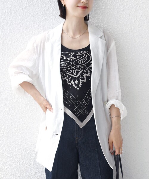 SHIPS(シップス)の「〈手洗い可能〉ラミー 4 ジャケット 26SS(テーラードジャケット・レディース・ダークグレー/ブラウン/ホワイト/カーキ・36/38)」の15枚目の写真