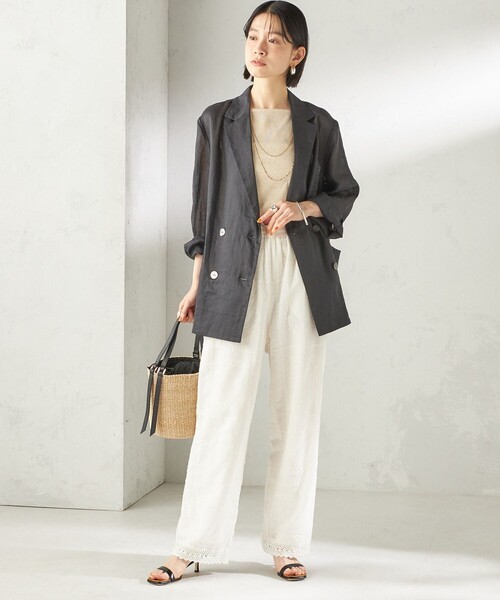 SHIPS(シップス)の「〈手洗い可能〉ラミー 4 ジャケット 26SS(テーラードジャケット・レディース・ダークグレー/ブラウン/ホワイト/カーキ・36/38)」の16枚目の写真