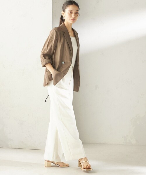 SHIPS(シップス)の「〈手洗い可能〉ラミー 4 ジャケット 26SS(テーラードジャケット・レディース・ダークグレー/ブラウン/ホワイト/カーキ・36/38)」の21枚目の写真