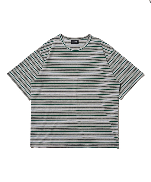 CARGOBROS(カーゴブロス)の「ダンガラストライプ半袖Tシャツ(グレー)(Tシャツ/カットソー・メンズ・その他・FREE)」の1枚目の写真