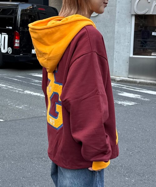 SOUNDSGOOOOD（サウンズグッド）の「【SOUNDS GOOOOD】サガラ刺繍パーカー（パーカー・レディース・グレー/バーガンディー・ONE SIZE）」の6枚目の写真