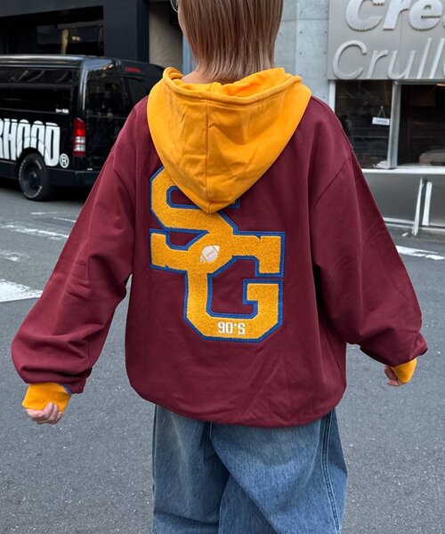 SOUNDSGOOOOD（サウンズグッド）の「【SOUNDS GOOOOD】サガラ刺繍パーカー（パーカー・レディース・グレー/バーガンディー・ONE SIZE）」の8枚目の写真