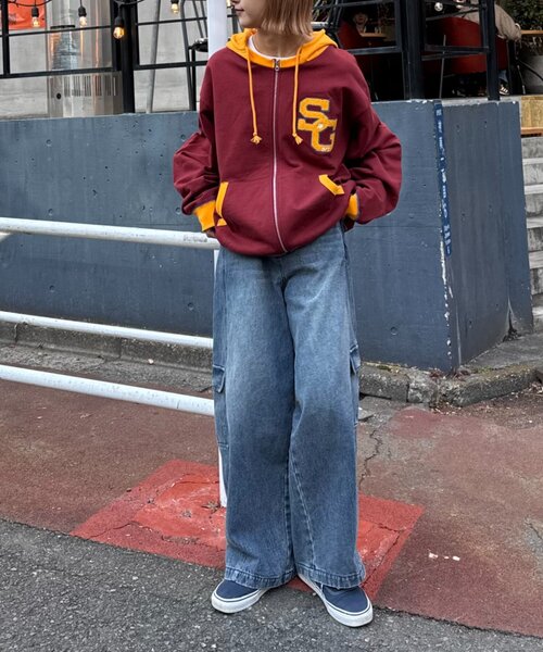 SOUNDSGOOOOD（サウンズグッド）の「【SOUNDS GOOOOD】サガラ刺繍パーカー（パーカー・レディース・グレー/バーガンディー・ONE SIZE）」の10枚目の写真