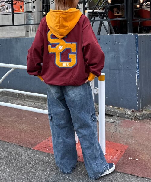 SOUNDSGOOOOD（サウンズグッド）の「【SOUNDS GOOOOD】サガラ刺繍パーカー（パーカー・レディース・グレー/バーガンディー・ONE SIZE）」の13枚目の写真