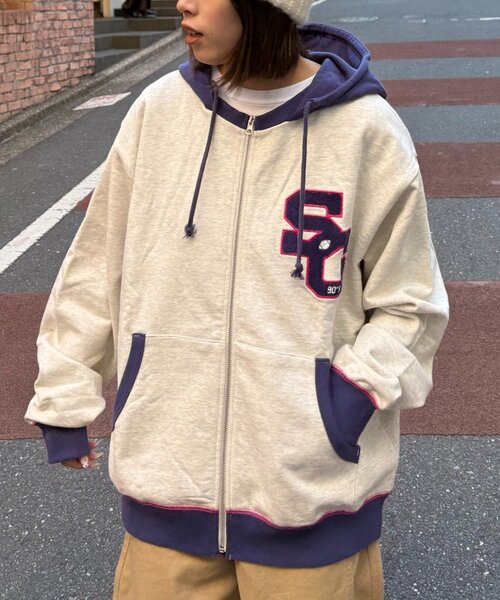 SOUNDSGOOOOD（サウンズグッド）の「【SOUNDS GOOOOD】サガラ刺繍パーカー（パーカー・レディース・グレー/バーガンディー・ONE SIZE）」の18枚目の写真