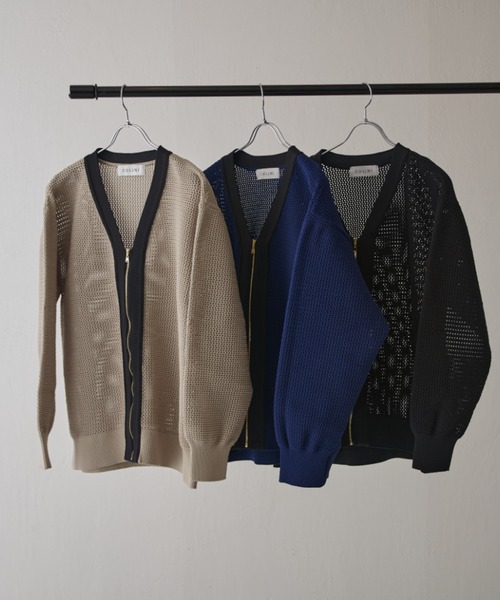 CULLNI（クルニ）の「【CULLNI exclusive for Lui's】ZIPカーディガン（カーディガン/ボレロ・メンズ・ブラック/ベージュ/ネイビー・1/2）」の4枚目の写真