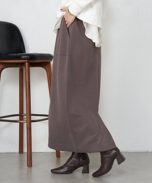 Jena espace merveilleux(ジェナ エスパスメルヴェイユ)の「【伸縮性抜群◎】ボンディングIラインスカート(スカート・レディース・グレー/モカ・FREE)」の8枚目の写真