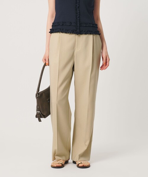 BEAUTY&YOUTH UNITED ARROWS(ビューティーアンドユースユナイテッドアローズ)の「【WEB限定 Wardrobe DAILY MINIMAL】メランジ タックストレートパンツ ウォッシャブル(スラックス・レディース・モカ/ブラック/ベージュ・S/M/L)」の3枚目の写真