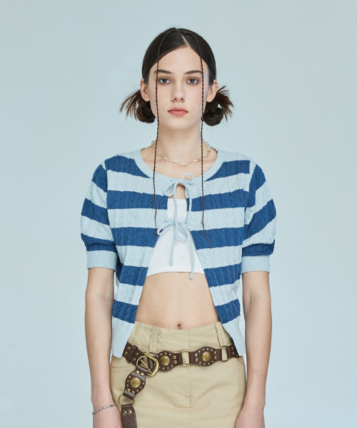 LARTIGENT（ラーティゼン）の「L10 RIBBON CARDIGAN(SKY BLUE)（カーディガン/ボレロ・レディース・その他・FREE）」の5枚目の写真