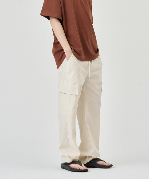 THE-ABON（エイボン）の「クールワイドスパンストリングカーゴパンツホワイト（スウェットパンツ・メンズ・その他・M/L/2XL/XL）」の3枚目の写真