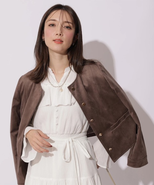 Apuweiser-riche（アプワイザーリッシェ）の「スエードノーカラージャケット（その他アウター・レディース・モカ・2/1）」の5枚目の写真