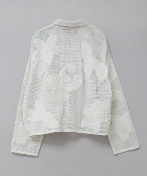 RNA-N（アールエヌエーエヌ）の「J2174 ボタニカル刺繍メッシュジャケット（その他アウター・レディース・ブラック/オフホワイト・FREE）」の9枚目の写真