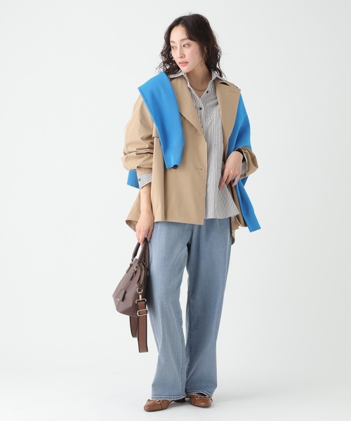 Elura（エルーラ）の「撥水ショートトレンチ/654101（トレンチコート・レディース・ベージュ/ネイビー・FREE）」の3枚目の写真