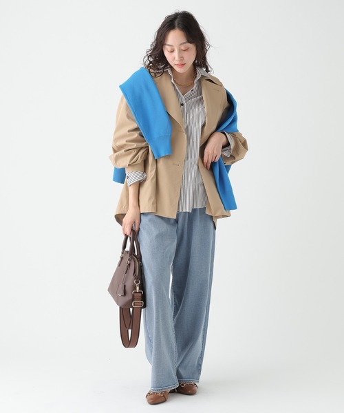 Elura（エルーラ）の「撥水ショートトレンチ/654101（トレンチコート・レディース・ベージュ/ネイビー・FREE）」の4枚目の写真