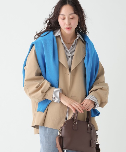 Elura（エルーラ）の「撥水ショートトレンチ/654101（トレンチコート・レディース・ベージュ/ネイビー・FREE）」の5枚目の写真
