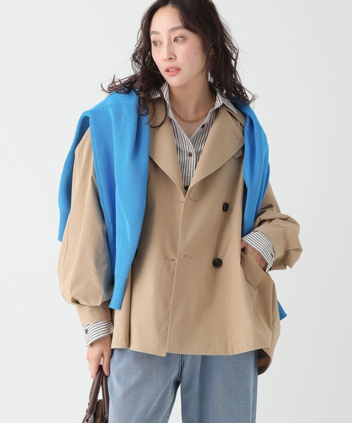 Elura（エルーラ）の「撥水ショートトレンチ/654101（トレンチコート・レディース・ベージュ/ネイビー・FREE）」の6枚目の写真