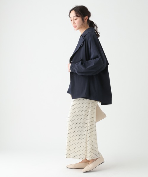 Elura（エルーラ）の「撥水ショートトレンチ/654101（トレンチコート・レディース・ベージュ/ネイビー・FREE）」の7枚目の写真