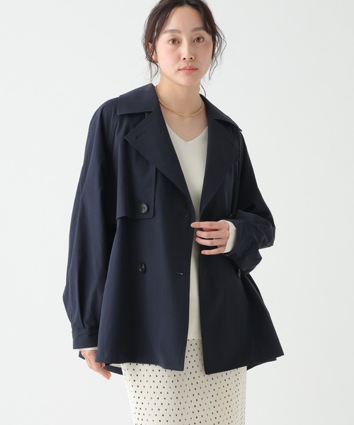 Elura（エルーラ）の「撥水ショートトレンチ/654101（トレンチコート・レディース・ベージュ/ネイビー・FREE）」の9枚目の写真