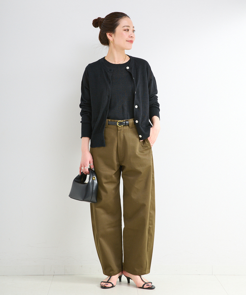 B.C STOCK(ベーセーストック)の「手洗い可 / FRENCH ICY LINEN アンサンブル(アンサンブル・レディース・ブラック/ベージュ/ホワイト・FREE)」の4枚目の写真