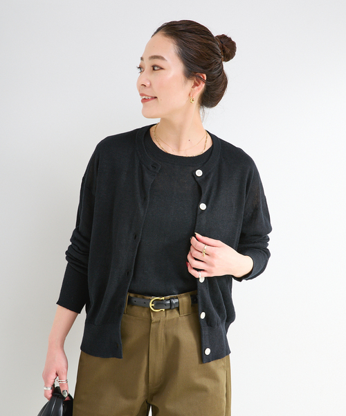 B.C STOCK(ベーセーストック)の「手洗い可 / FRENCH ICY LINEN アンサンブル(アンサンブル・レディース・ブラック/ベージュ/ホワイト・FREE)」の7枚目の写真