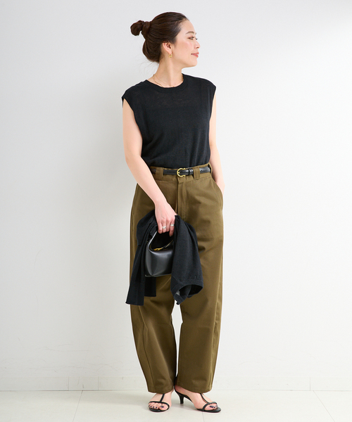 B.C STOCK(ベーセーストック)の「手洗い可 / FRENCH ICY LINEN アンサンブル(アンサンブル・レディース・ブラック/ベージュ/ホワイト・FREE)」の10枚目の写真
