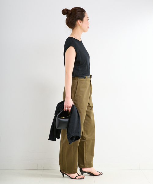 B.C STOCK(ベーセーストック)の「手洗い可 / FRENCH ICY LINEN アンサンブル(アンサンブル・レディース・ブラック/ベージュ/ホワイト・FREE)」の11枚目の写真