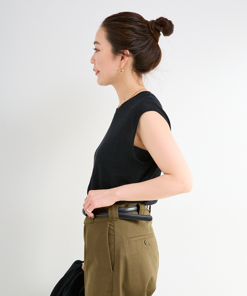 B.C STOCK(ベーセーストック)の「手洗い可 / FRENCH ICY LINEN アンサンブル(アンサンブル・レディース・ブラック/ベージュ/ホワイト・FREE)」の14枚目の写真