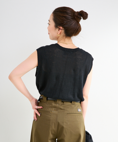 B.C STOCK(ベーセーストック)の「手洗い可 / FRENCH ICY LINEN アンサンブル(アンサンブル・レディース・ブラック/ベージュ/ホワイト・FREE)」の15枚目の写真