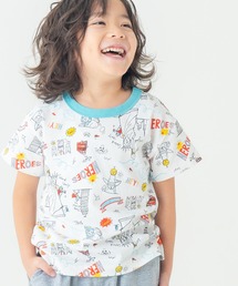 DILASH | 【お揃い可◎・綿100%】世界を旅する！手書き風イラスト総柄Tシャツ(Tシャツ/カットソー)