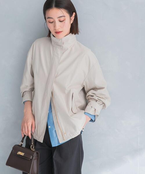 URBAN RESEARCH ROSSO WOMEN(アーバンリサーチ ロッソ)の「撥水スタンドカラーミドルコート(その他アウター・レディース・ライトベージュ/ネイビー・FREE)」の9枚目の写真