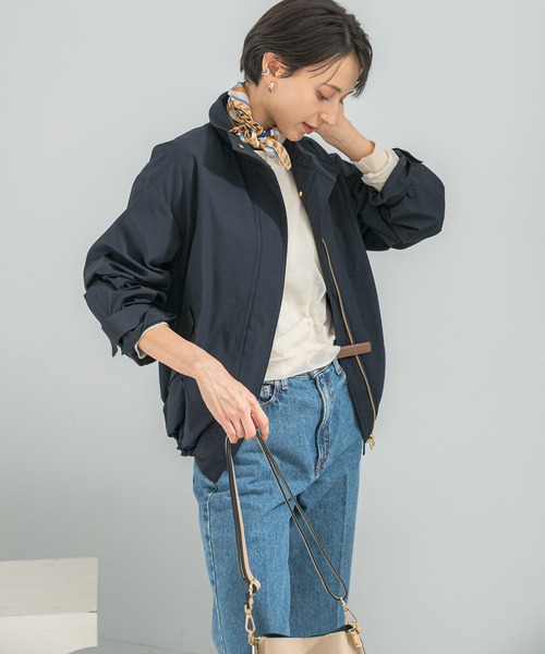 URBAN RESEARCH ROSSO WOMEN（アーバンリサーチ　ロッソ）の「撥水スタンドカラーミドルコート（その他アウター・レディース・ライトベージュ/ネイビー・FREE）」の2枚目の写真