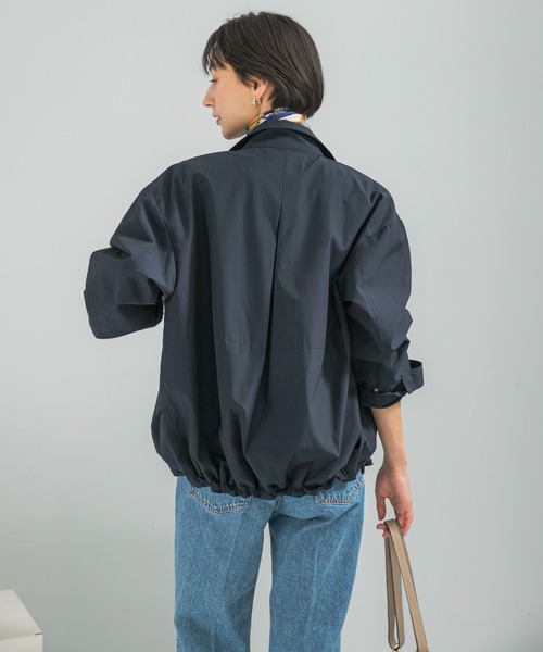 URBAN RESEARCH ROSSO WOMEN（アーバンリサーチ　ロッソ）の「撥水スタンドカラーミドルコート（その他アウター・レディース・ライトベージュ/ネイビー・FREE）」の4枚目の写真