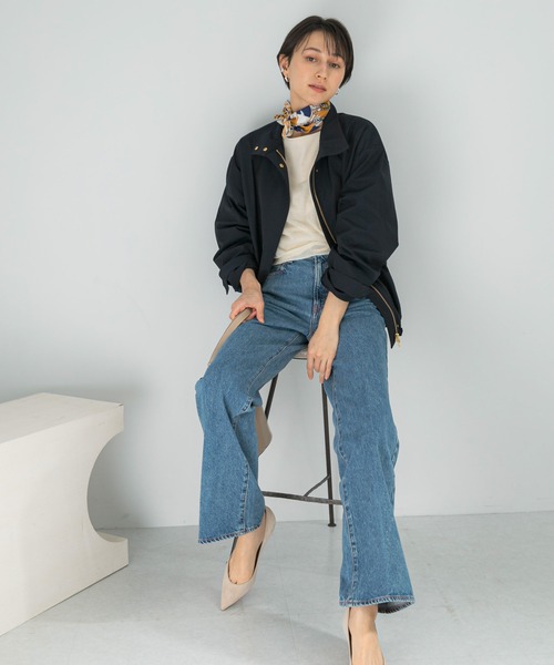 URBAN RESEARCH ROSSO WOMEN（アーバンリサーチ　ロッソ）の「撥水スタンドカラーミドルコート（その他アウター・レディース・ライトベージュ/ネイビー・FREE）」の5枚目の写真