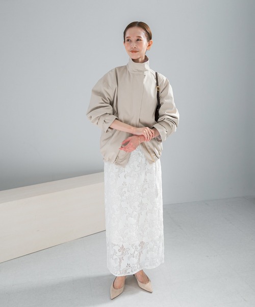 URBAN RESEARCH ROSSO WOMEN（アーバンリサーチ　ロッソ）の「撥水スタンドカラーミドルコート（その他アウター・レディース・ライトベージュ/ネイビー・FREE）」の11枚目の写真