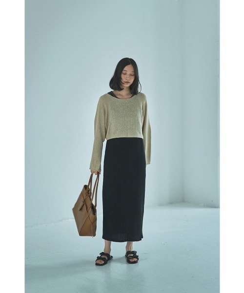 marjour(マージュール)の「SHORT LENGTH RELAX KNIT PULLOVER(ニット/セーター・レディース・ベージュ/ブラック・M)」の15枚目の写真