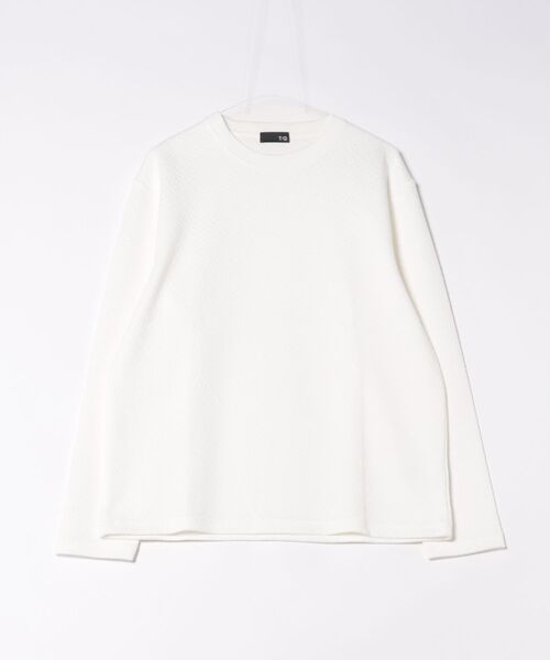 TAKA-Q(タカキュー)の「【ストレッチ イージーケア】タカキュー ジオメトリック ジャガード クルーネック 長袖 Tシャツ(Tシャツ/カットソー・メンズ・ホワイト/ブラック・MEDIUM/LARGE/X-LARGE)」の4枚目の写真