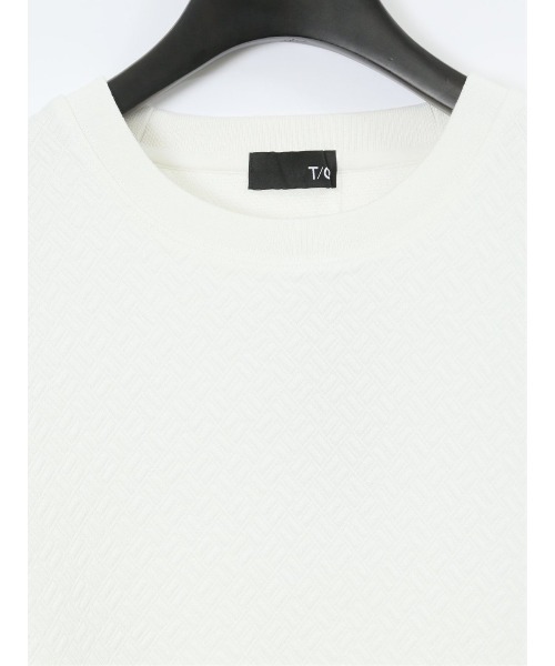 TAKA-Q(タカキュー)の「【ストレッチ イージーケア】タカキュー ジオメトリック ジャガード クルーネック 長袖 Tシャツ(Tシャツ/カットソー・メンズ・ホワイト/ブラック・MEDIUM/LARGE/X-LARGE)」の7枚目の写真